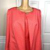 New JOHN MEYER 2P Coral Polyester Lined Collarless Dress Suit Size 16W MSRP 0