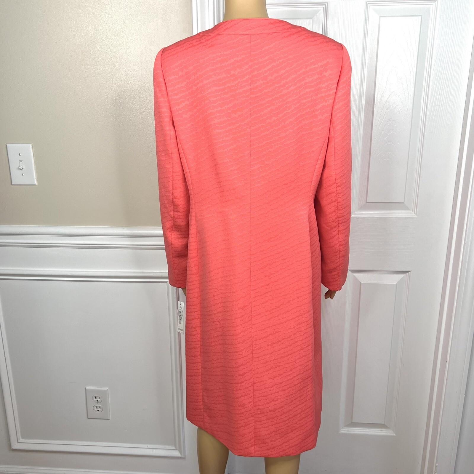 New JOHN MEYER 2P Coral Polyester Lined Collarless Dress Suit Size 16W MSRP 0