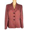 Le Suit Polyester Metallic Blazer Suit Size 12 Burgundy Notch Collar Lined New