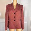 Le Suit Polyester Metallic Blazer Suit Size 12 Burgundy Notch Collar Lined New