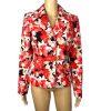 Le Suit Women Polyester Stretch Blazer Size 4 Floral Lined Notch Collar Cocktail