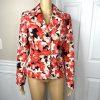 Le Suit Women Polyester Stretch Blazer Size 4 Floral Lined Notch Collar Cocktail