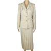 Le Suit Women Polyester Skirt Suit Size 8 Gold Lined Peak Collar Cocktail 2PC