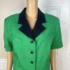 Kasper ASL Vtg Polyester Viscose Blend Skirt Suit Size 16 Green Short Sleeve 2PC