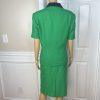 Kasper ASL Vtg Polyester Viscose Blend Skirt Suit Size 16 Green Short Sleeve 2PC