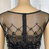 Mikael Aghal Black Lace Polyester Stretch Gown Dress 10 Beaded Maxi Evening