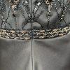 Mikael Aghal Black Lace Polyester Stretch Gown Dress 10 Beaded Maxi Evening