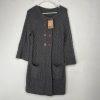 Juicy Couture Wool Blend Twist Cable Knit Cardigan M Double Breasted 3/4 Sleeve