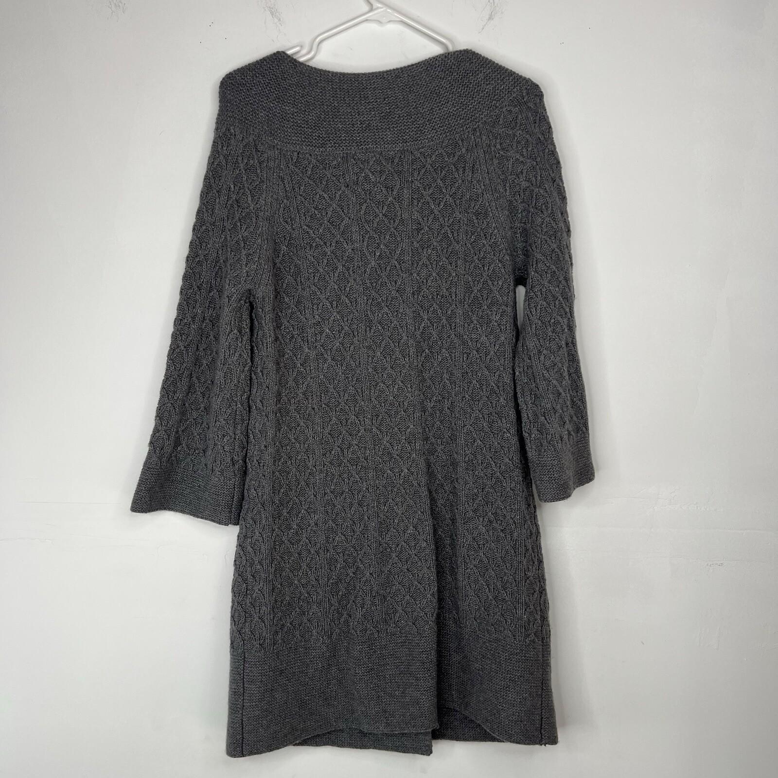 Juicy Couture Wool Blend Twist Cable Knit Cardigan M Double Breasted 3/4 Sleeve