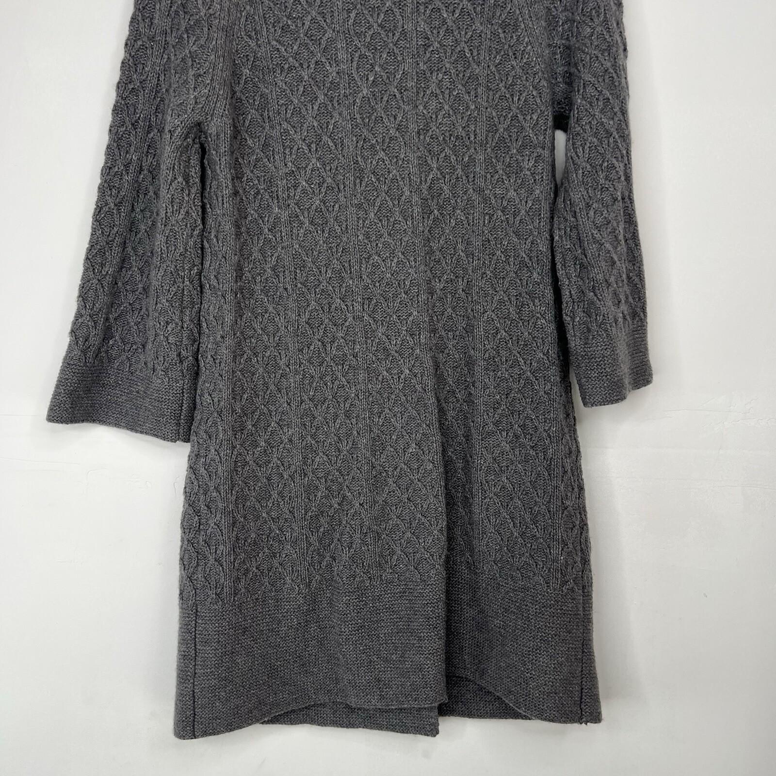 Juicy Couture Wool Blend Twist Cable Knit Cardigan M Double Breasted 3/4 Sleeve