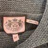 Juicy Couture Wool Blend Twist Cable Knit Cardigan M Double Breasted 3/4 Sleeve