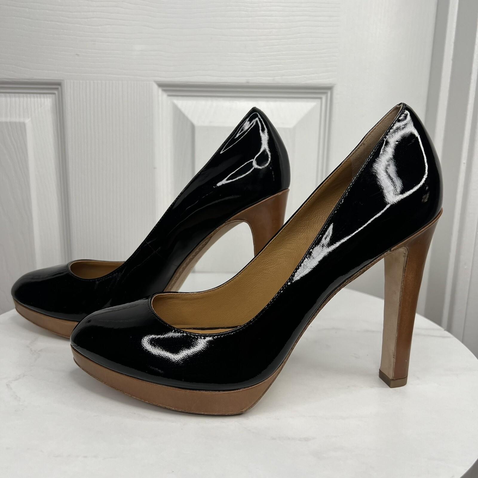 Michael Kors Black Patent Leather Platform Heels Pumps Shoes Size 9M