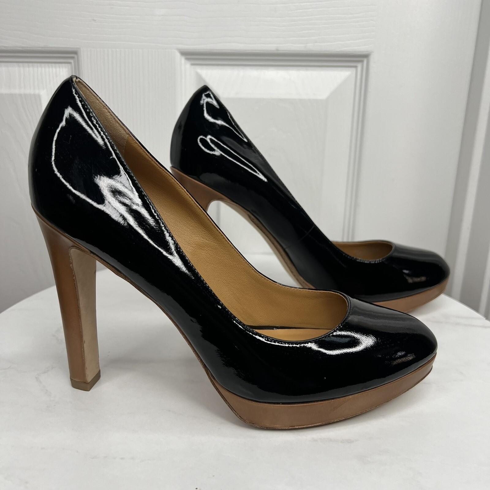 Michael Kors Black Patent Leather Platform Heels Pumps Shoes Size 9M