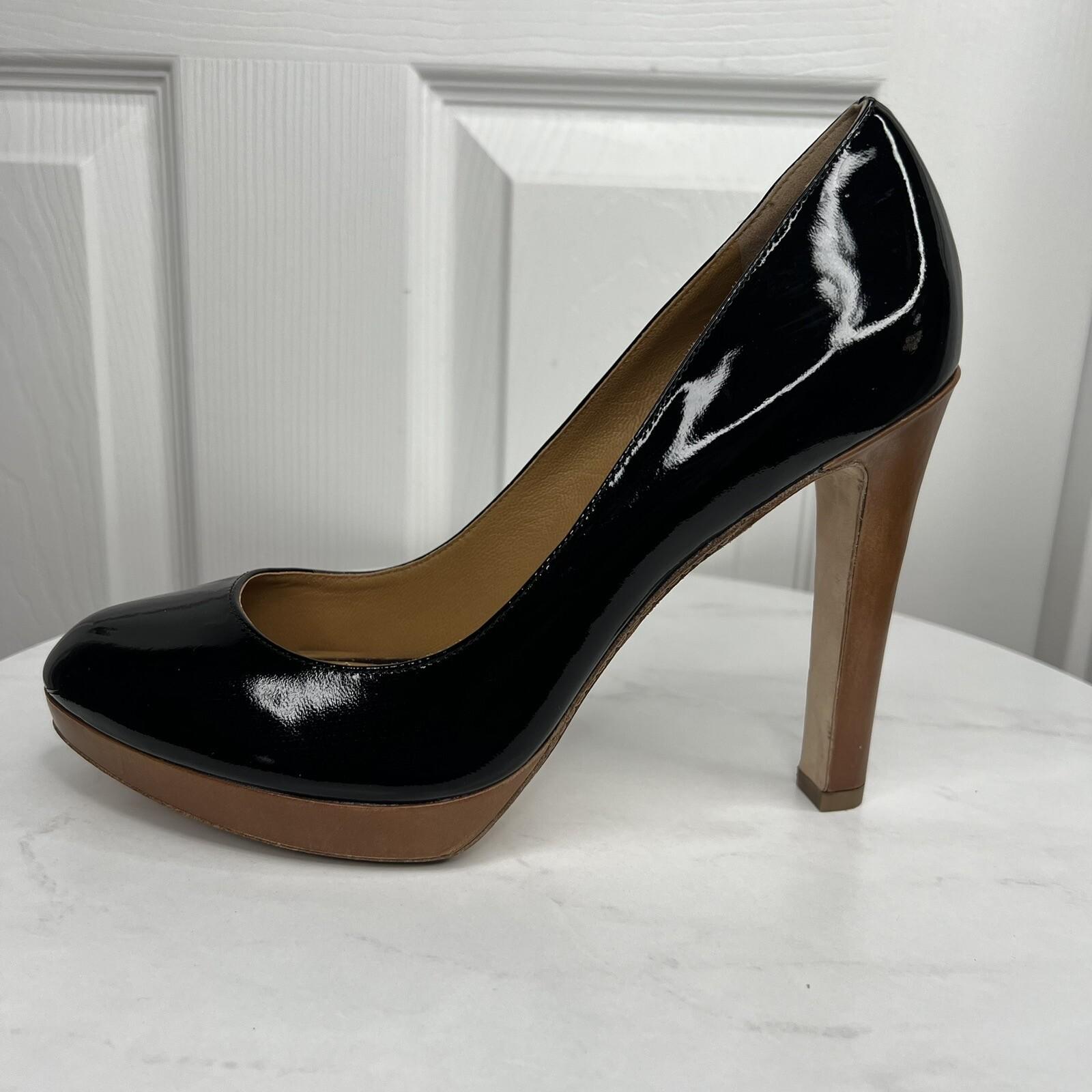 Michael Kors Black Patent Leather Platform Heels Pumps Shoes Size 9M