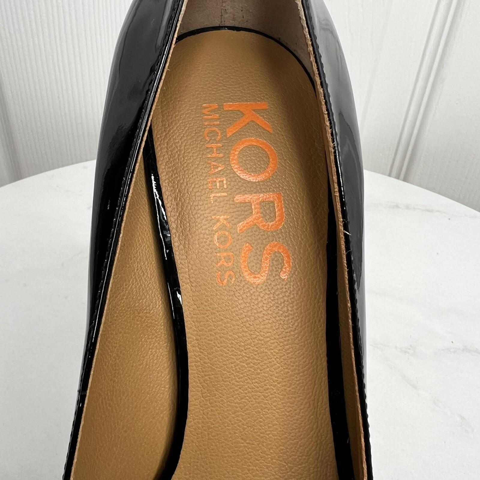 Michael Kors Black Patent Leather Platform Heels Pumps Shoes Size 9M