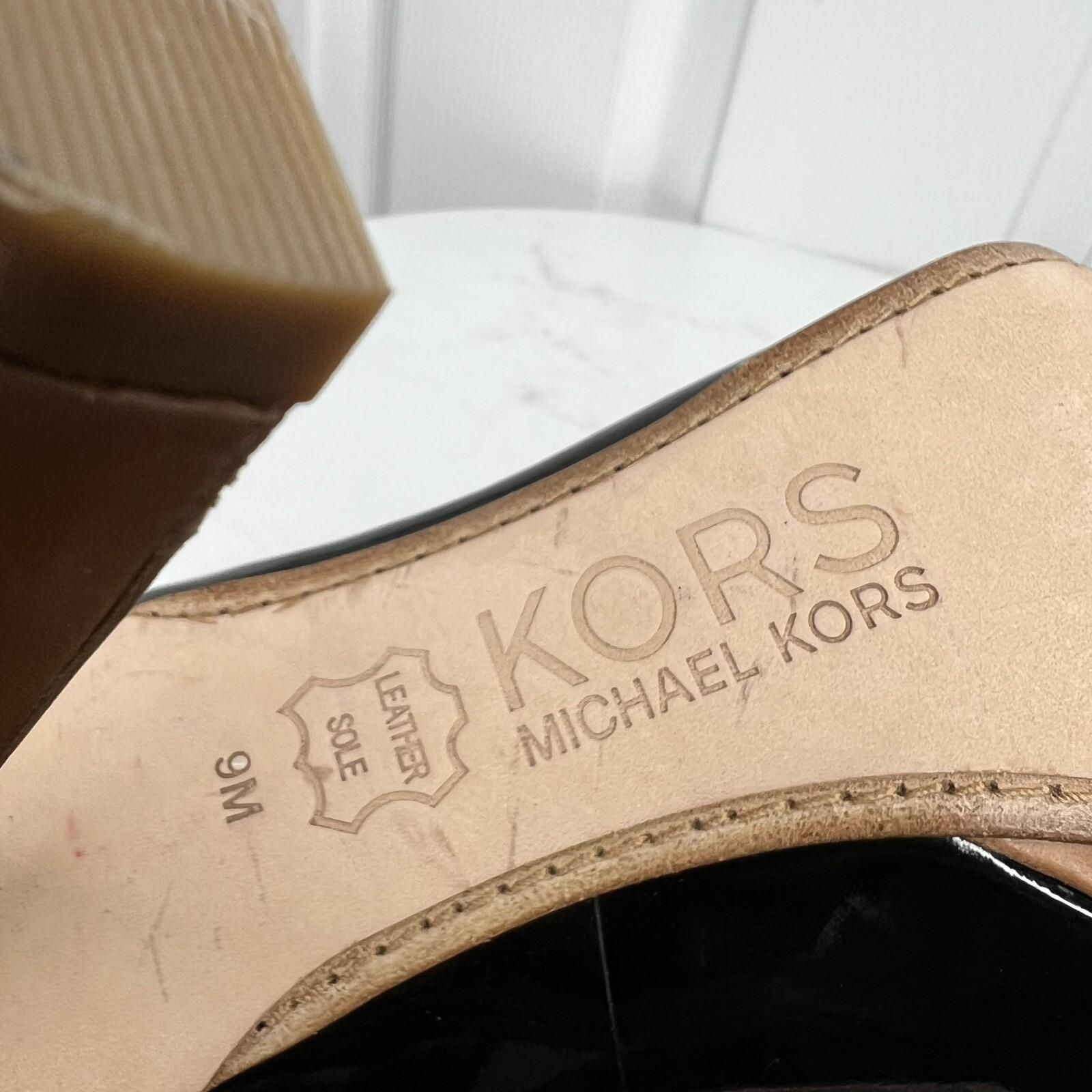Michael Kors Black Patent Leather Platform Heels Pumps Shoes Size 9M