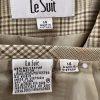 10-158.jpg Le Suit Polyester Rayon Skirt Suit Size 14 Mustard Striped Pockets Lined 2PC