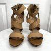 Badgley Mishka Mark &James Leather Gold Studded Ankle Strap Open Toes Shoes 9.5M