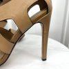 Badgley Mishka Mark &James Leather Gold Studded Ankle Strap Open Toes Shoes 9.5M