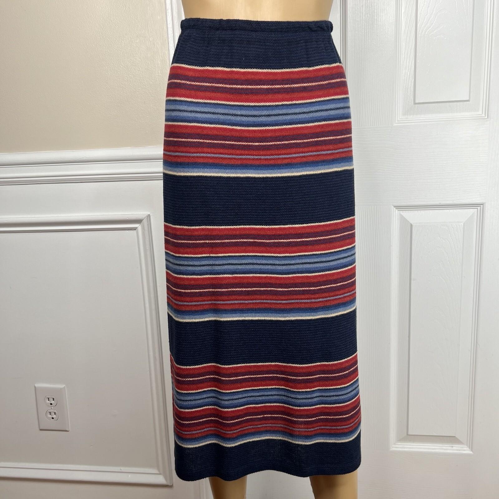 Lauren Ralph L Knit Skirt Sweater Top XL Indian Blanket Stripe Southwestern Set