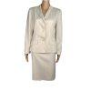 Evan Picone Polyester Spandex Skirt Suit Size 10P Beige Striped Lined 2PC