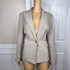 Le Suit Polyester Elastane Pant Suit Size 8 Beige Notch Collar Lined 2PC New