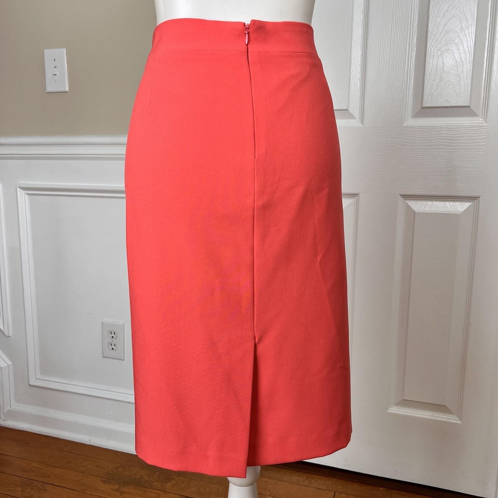 Emily Polyester Skirt Suit Size 18 Tangerine Lined Notch Collar Pockets 2PC