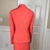 Emily Polyester Skirt Suit Size 18 Tangerine Lined Notch Collar Pockets 2PC