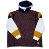 New A Tiziano Premium Menswear Burgundy Quilted Hooded Sweater Size 5XL
