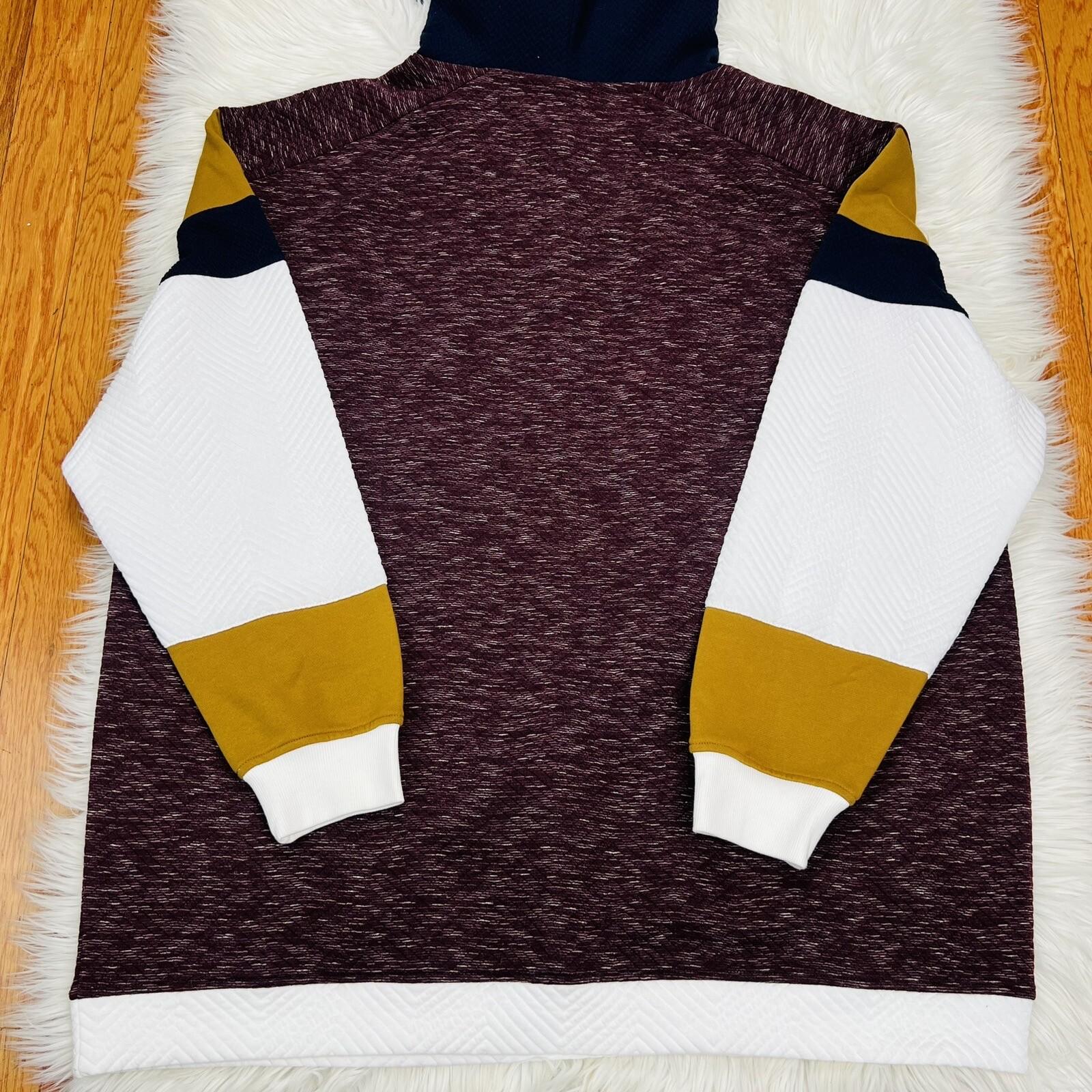 New A Tiziano Premium Menswear Burgundy Quilted Hooded Sweater Size 5XL