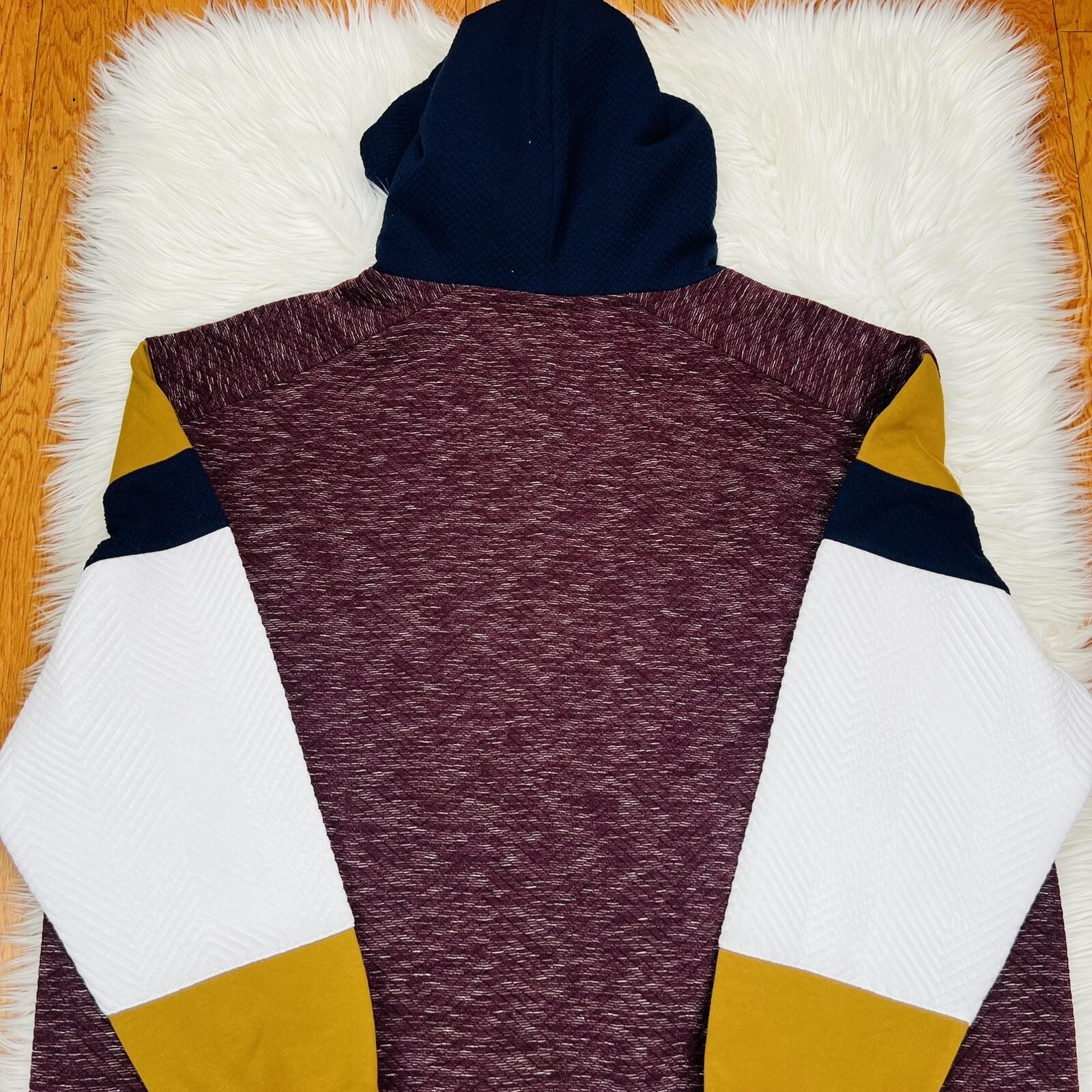 New A Tiziano Premium Menswear Burgundy Quilted Hooded Sweater Size 5XL