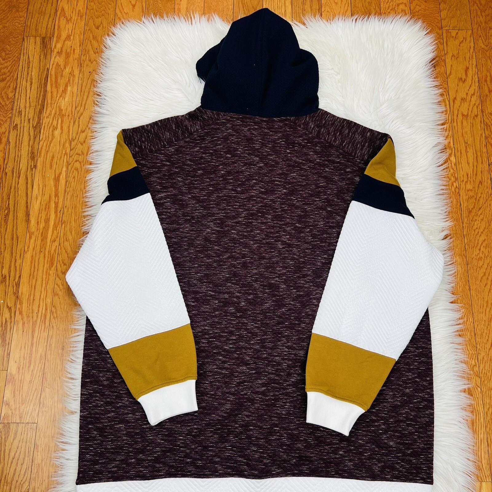 New A Tiziano Premium Menswear Burgundy Quilted Hooded Sweater Size 5XL