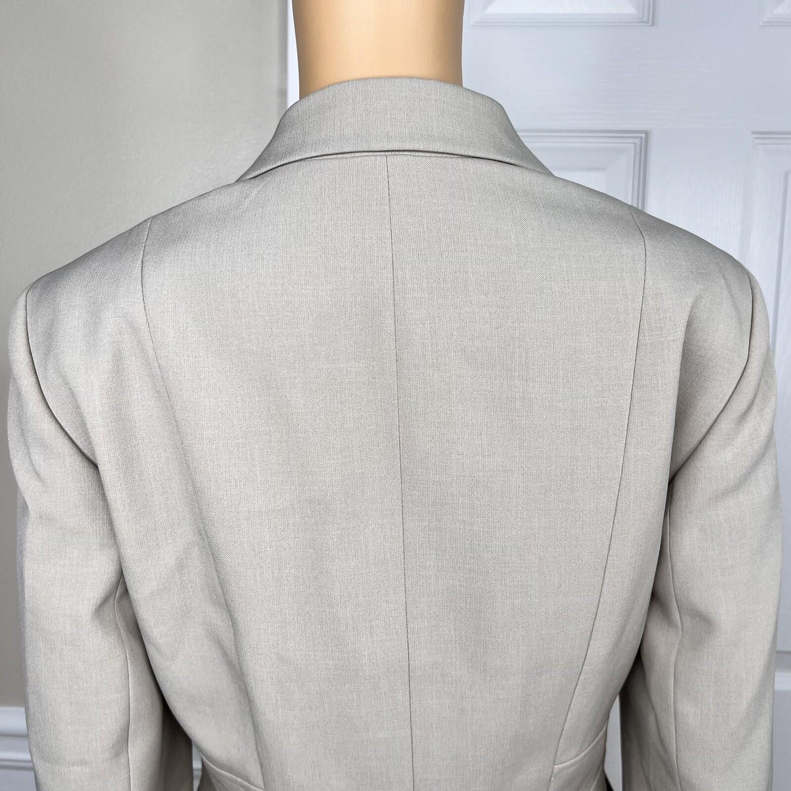 Le Suit Polyester Elastane Pant Suit Size 8 Beige Notch Collar Lined 2PC New