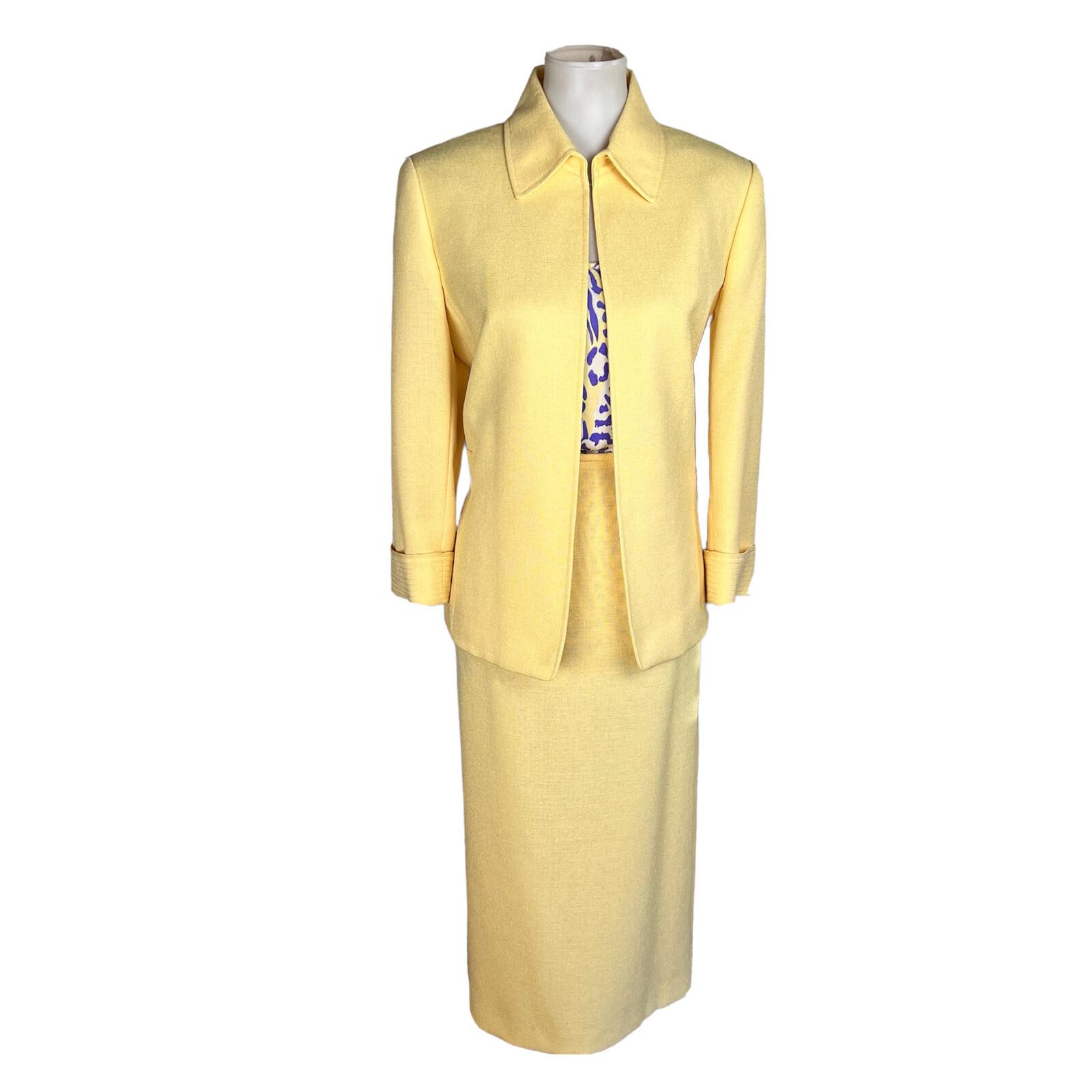 PRESTON & YORK 3PC Polyester Skirt 10 Suit 12 Top S 3PC Lined Cocktail Set New