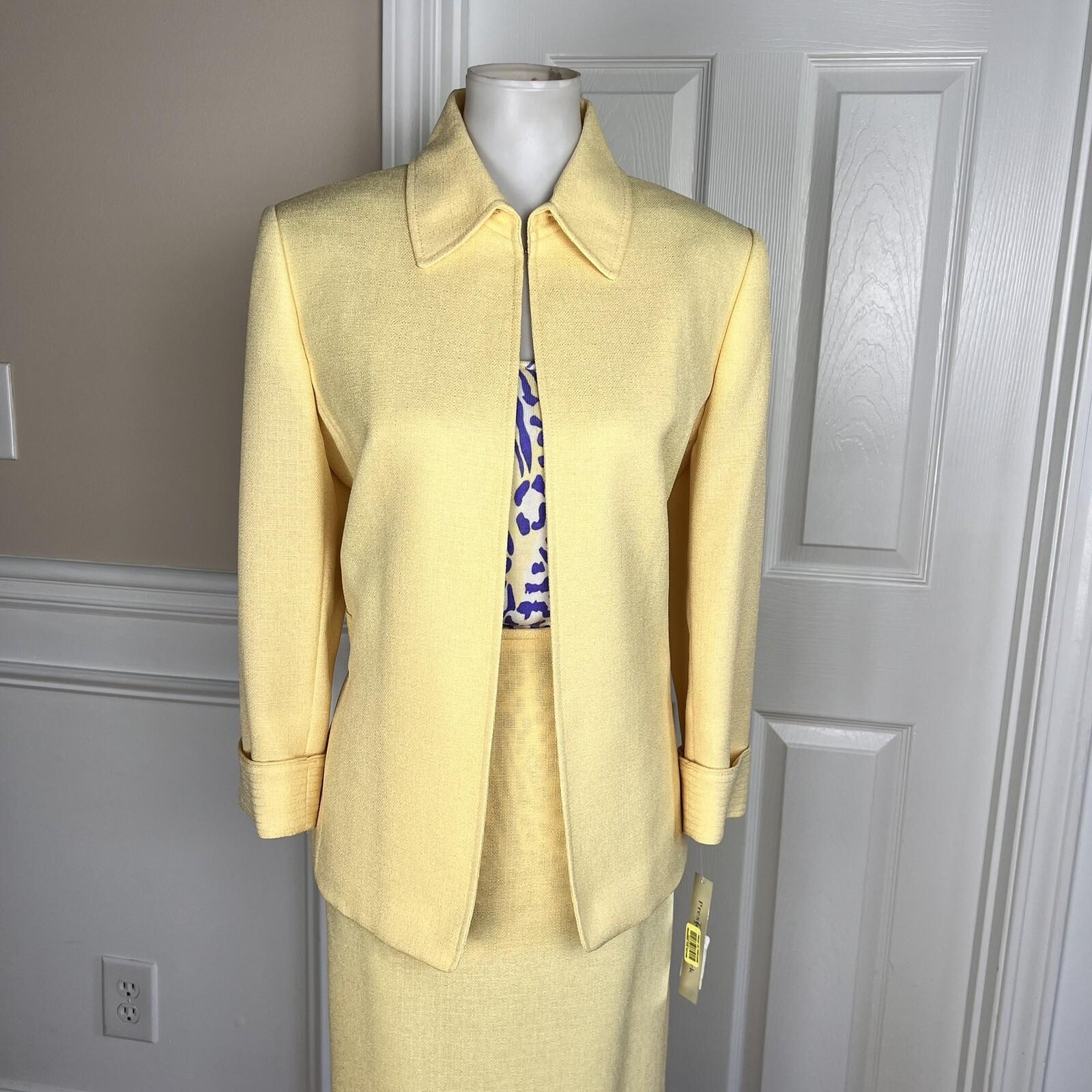 PRESTON & YORK 3PC Polyester Skirt 10 Suit 12 Top S 3PC Lined Cocktail Set New