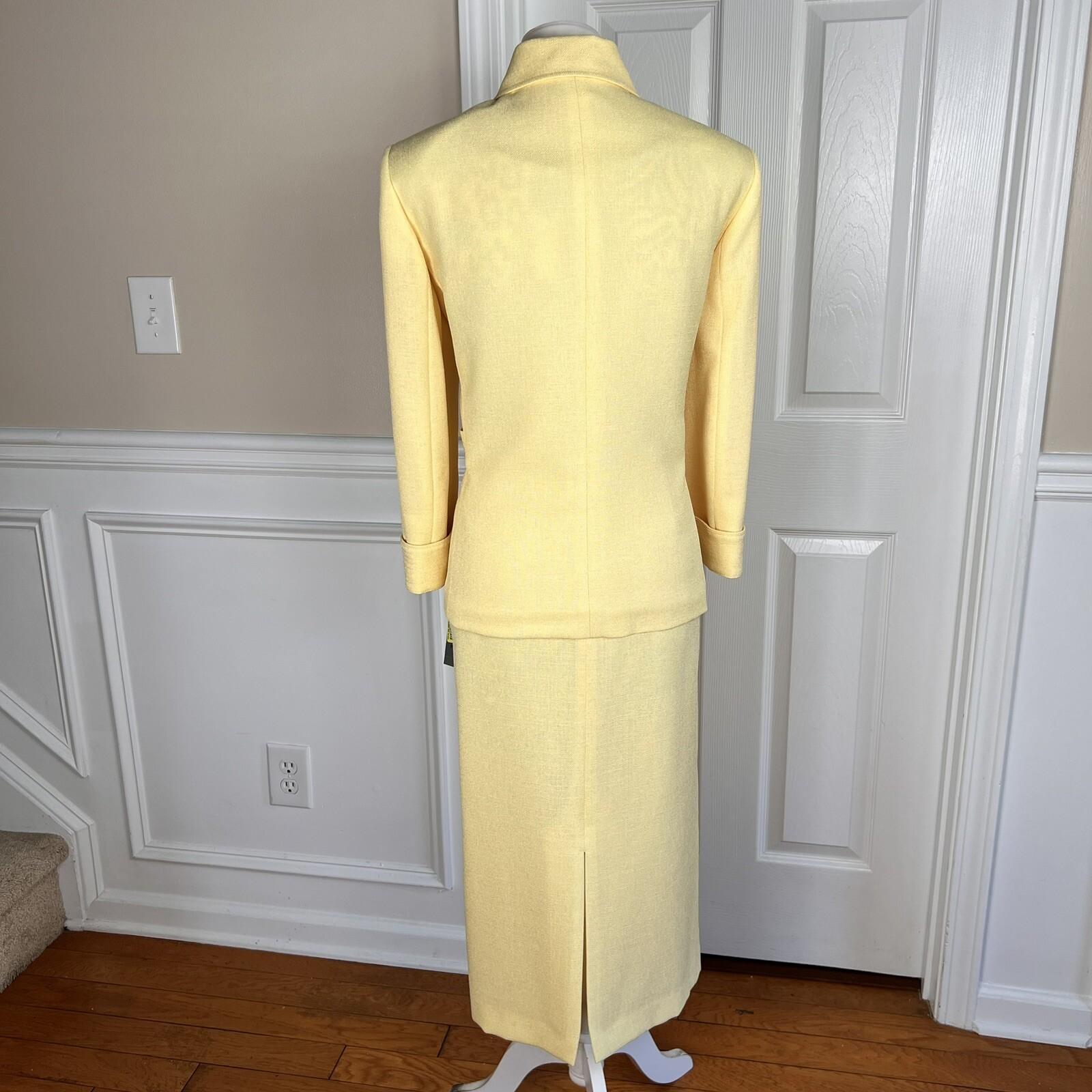 PRESTON & YORK 3PC Polyester Skirt 10 Suit 12 Top S 3PC Lined Cocktail Set New