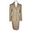 EVAN PICONE Women 2PC Peanut Polyester Stretch Lined Skirt Suit Size 8
