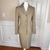 EVAN PICONE Women 2PC Peanut Polyester Stretch Lined Skirt Suit Size 8