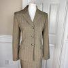 EVAN PICONE Women 2PC Peanut Polyester Stretch Lined Skirt Suit Size 8