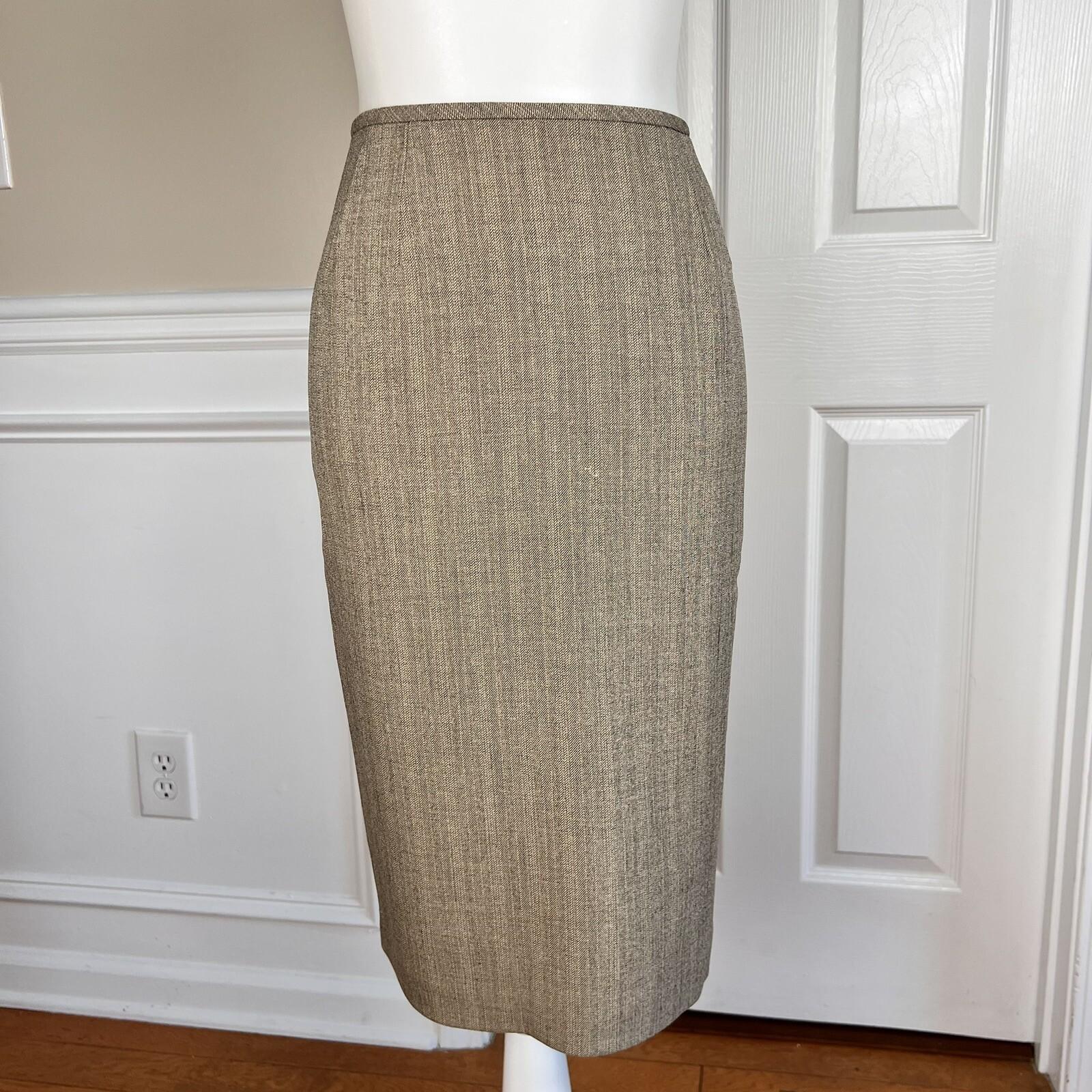 EVAN PICONE Women 2PC Peanut Polyester Stretch Lined Skirt Suit Size 8