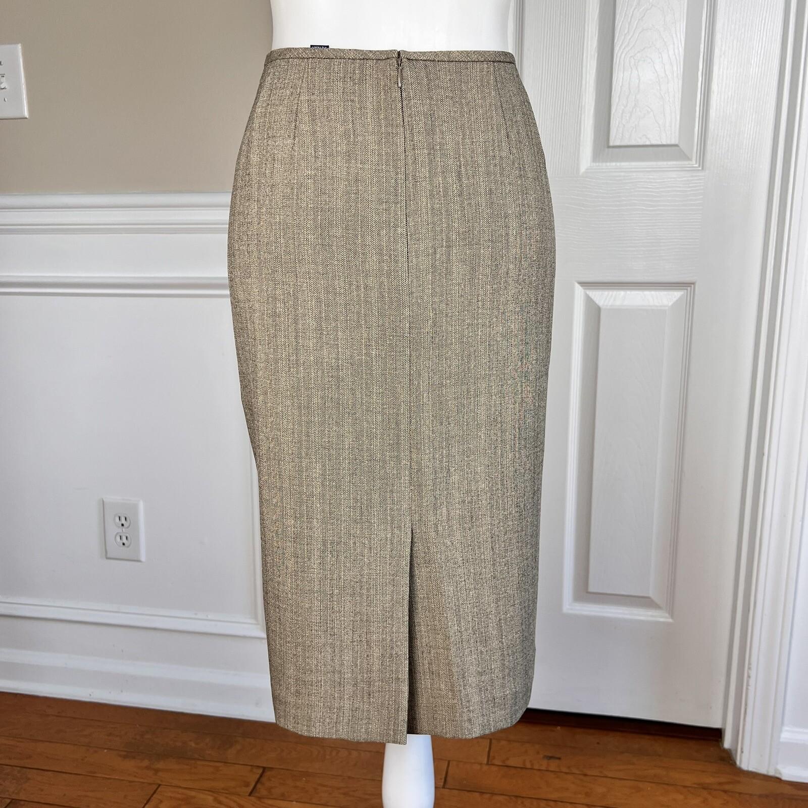 EVAN PICONE Women 2PC Peanut Polyester Stretch Lined Skirt Suit Size 8