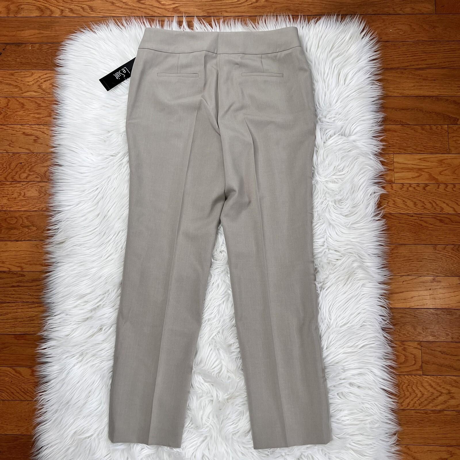 Le Suit Polyester Elastane Pant Suit Size 8 Beige Notch Collar Lined 2PC New