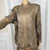 DAMIANOU Vtg Gold Metallic Lace Crochet Turtleneck Drop Waist Party Dress Size L