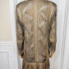 DAMIANOU Vtg Gold Metallic Lace Crochet Turtleneck Drop Waist Party Dress Size L