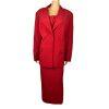 BEN MARC INT Polyester Metallic Skirt Suit Size 14 Red Lined Cocktail 2PC New