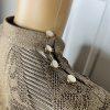 DAMIANOU Vtg Gold Metallic Lace Crochet Turtleneck Drop Waist Party Dress Size L