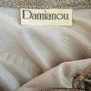 DAMIANOU Vtg Gold Metallic Lace Crochet Turtleneck Drop Waist Party Dress Size L