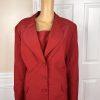 BEN MARC INT Polyester Metallic Skirt Suit Size 14 Red Lined Cocktail 2PC New