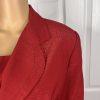 BEN MARC INT Polyester Metallic Skirt Suit Size 14 Red Lined Cocktail 2PC New
