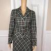 10-1689.jpg TAPE MEASURE 2PC Multicolor Tweed Lined Career Cocktail Flare Skirt Suit Size 4